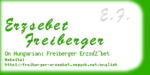 erzsebet freiberger business card